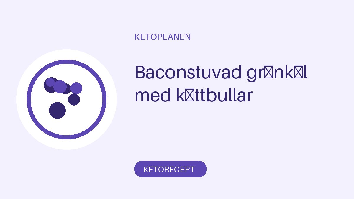 Baconstuvad grönkål med köttbullar