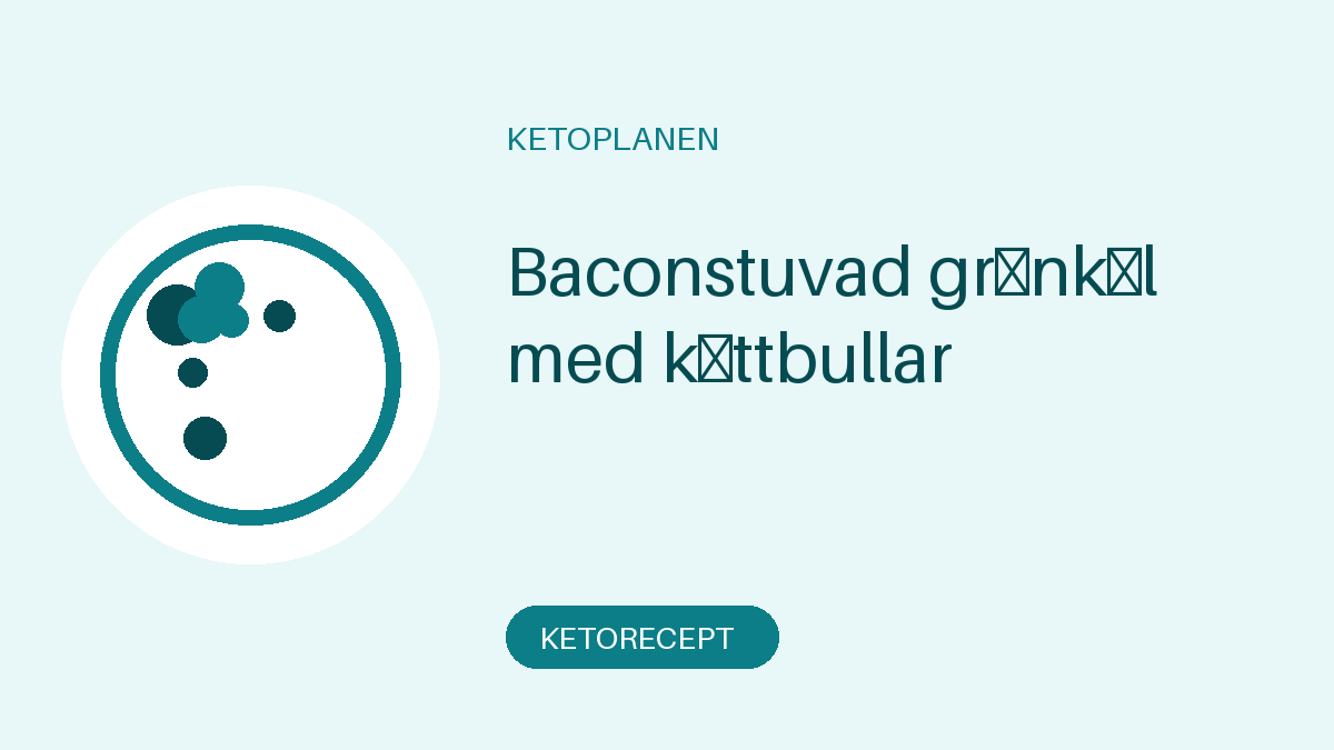 Baconstuvad grönkål med köttbullar