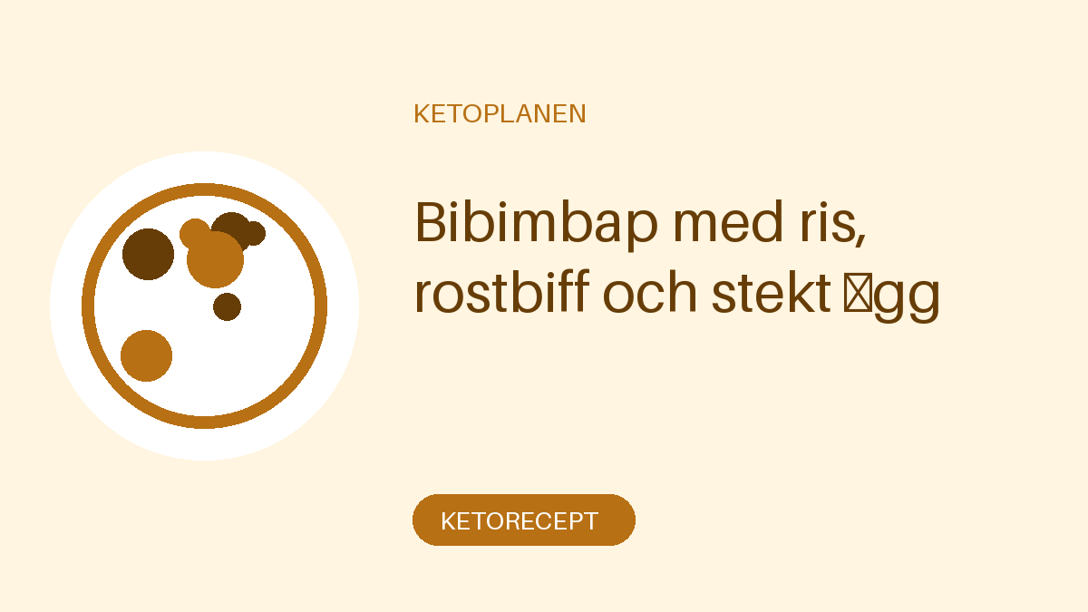 Bibimbap med ris, rostbiff och stekt ägg