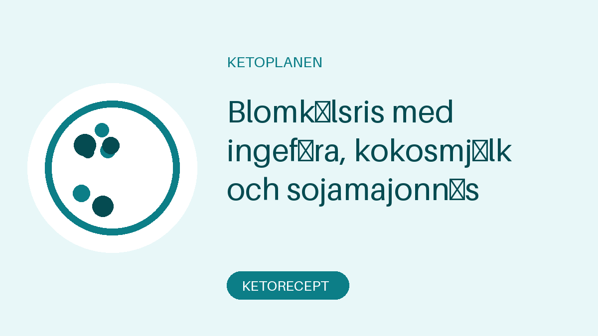 Blomkålsris med ingefära, kokosmjölk och sojamajonnäs