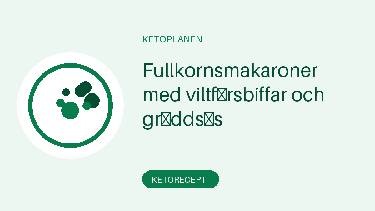 Fullkornsmakaroner med viltfärsbiffar och gräddsås