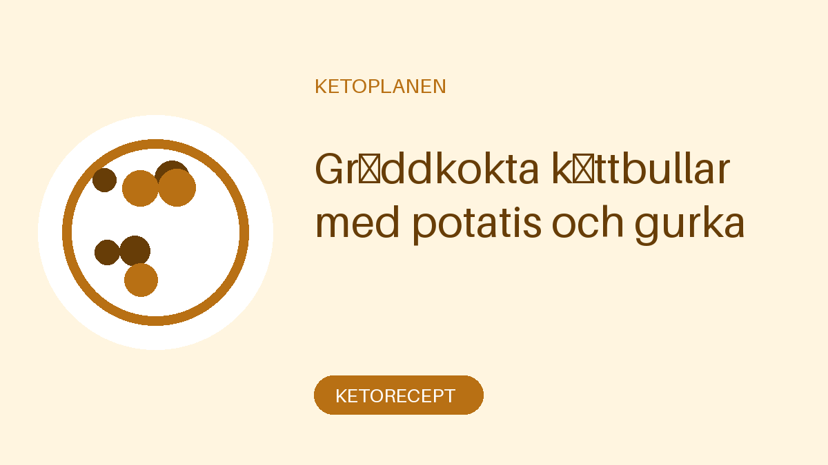 Gräddkokta köttbullar med potatis och gurka