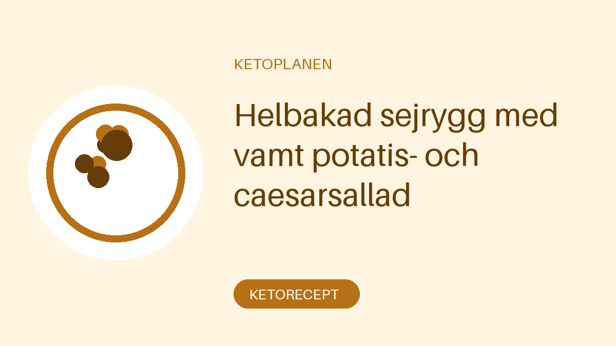 Helbakad sejrygg med vamt potatis- och caesarsallad