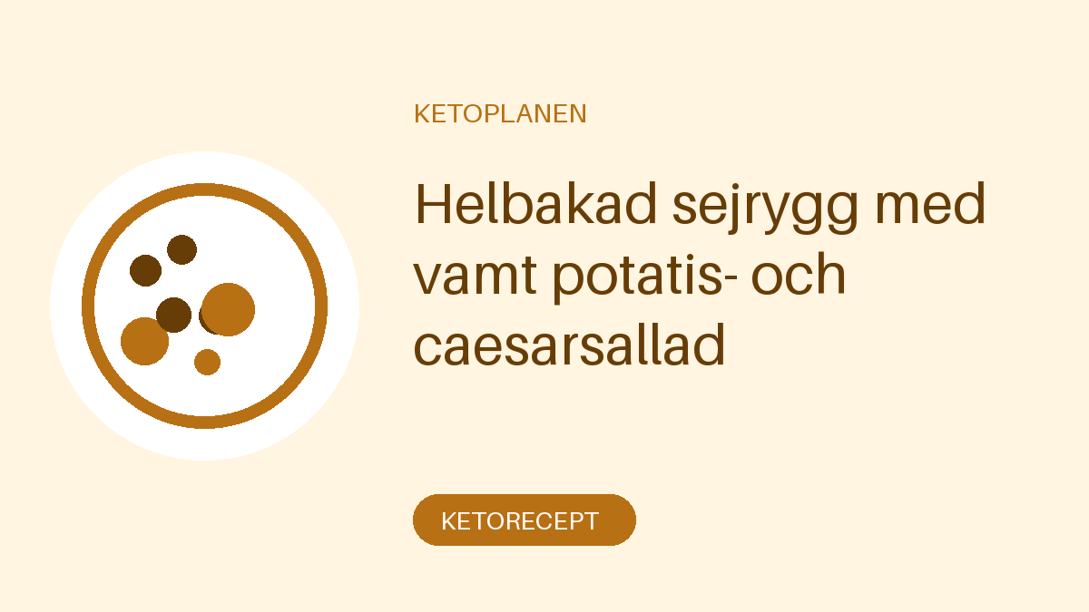 Helbakad sejrygg med vamt potatis- och caesarsallad