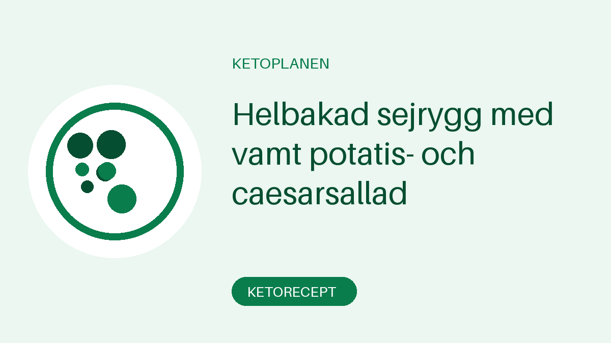 Helbakad sejrygg med vamt potatis- och caesarsallad
