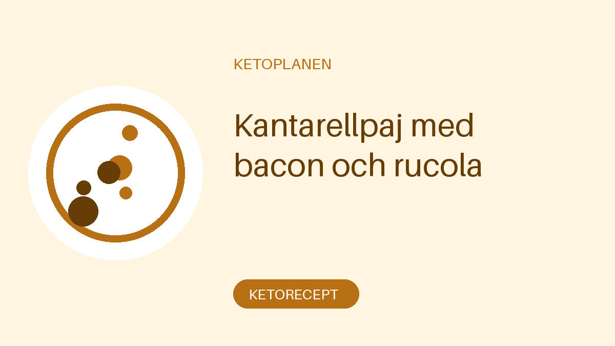 Kantarellpaj med bacon och rucola