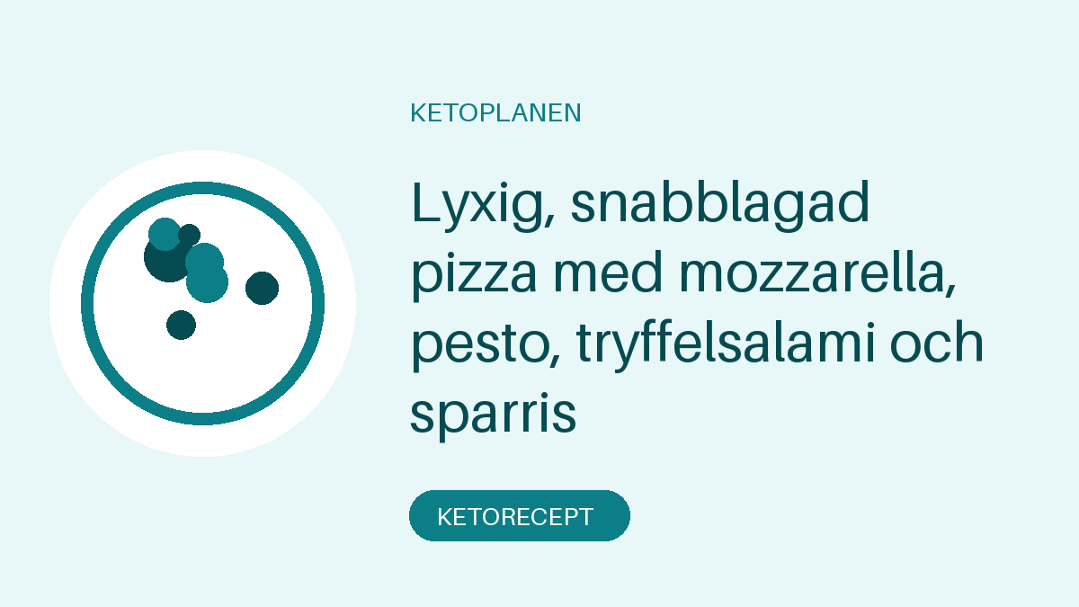 Lyxig, snabblagad pizza med mozzarella, pesto, tryffelsalami och sparris