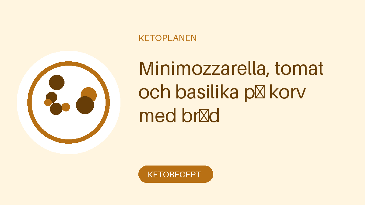 Minimozzarella, tomat och basilika på korv med bröd