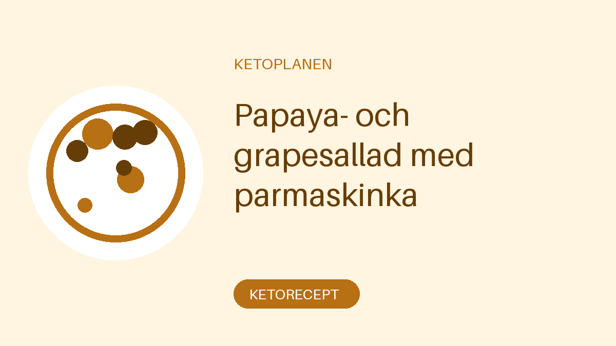 Papaya- och grapesallad med parmaskinka