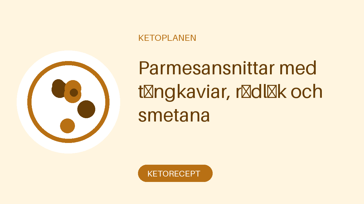 Parmesansnittar med tångkaviar, rödlök och smetana