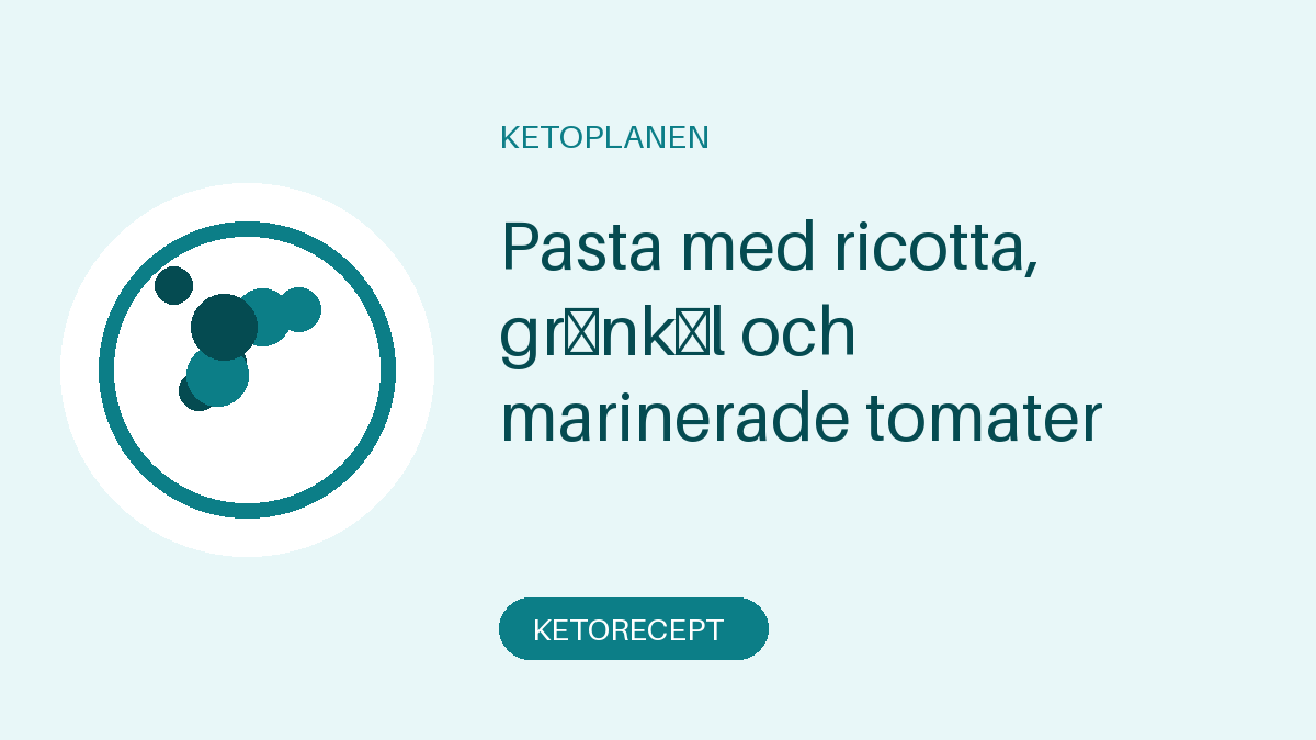 Pasta med ricotta, grönkål och marinerade tomater