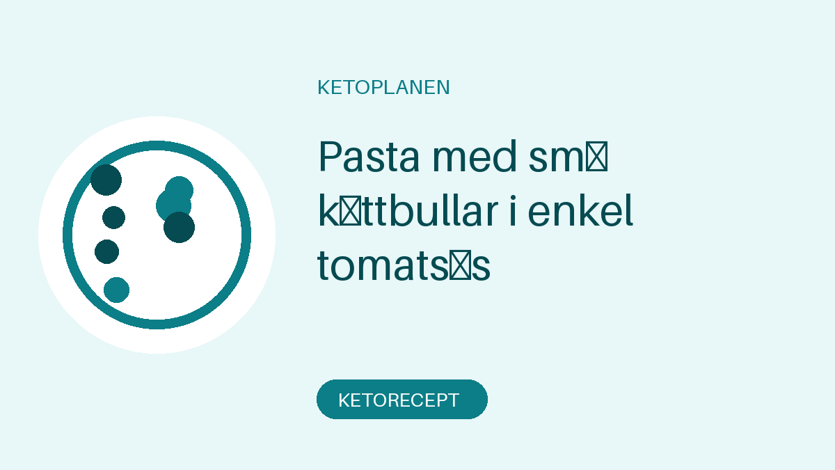 Pasta med små köttbullar i enkel tomatsås