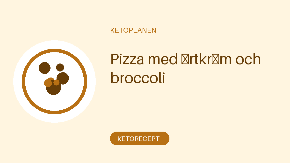 Pizza med örtkräm och broccoli