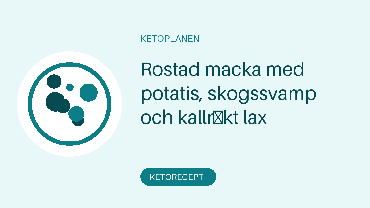 Rostad macka med potatis, skogssvamp och kallrökt lax