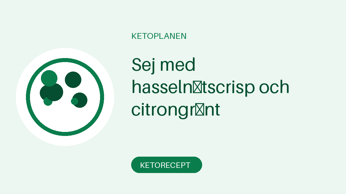 Sej med hasselnötscrisp och citrongrönt