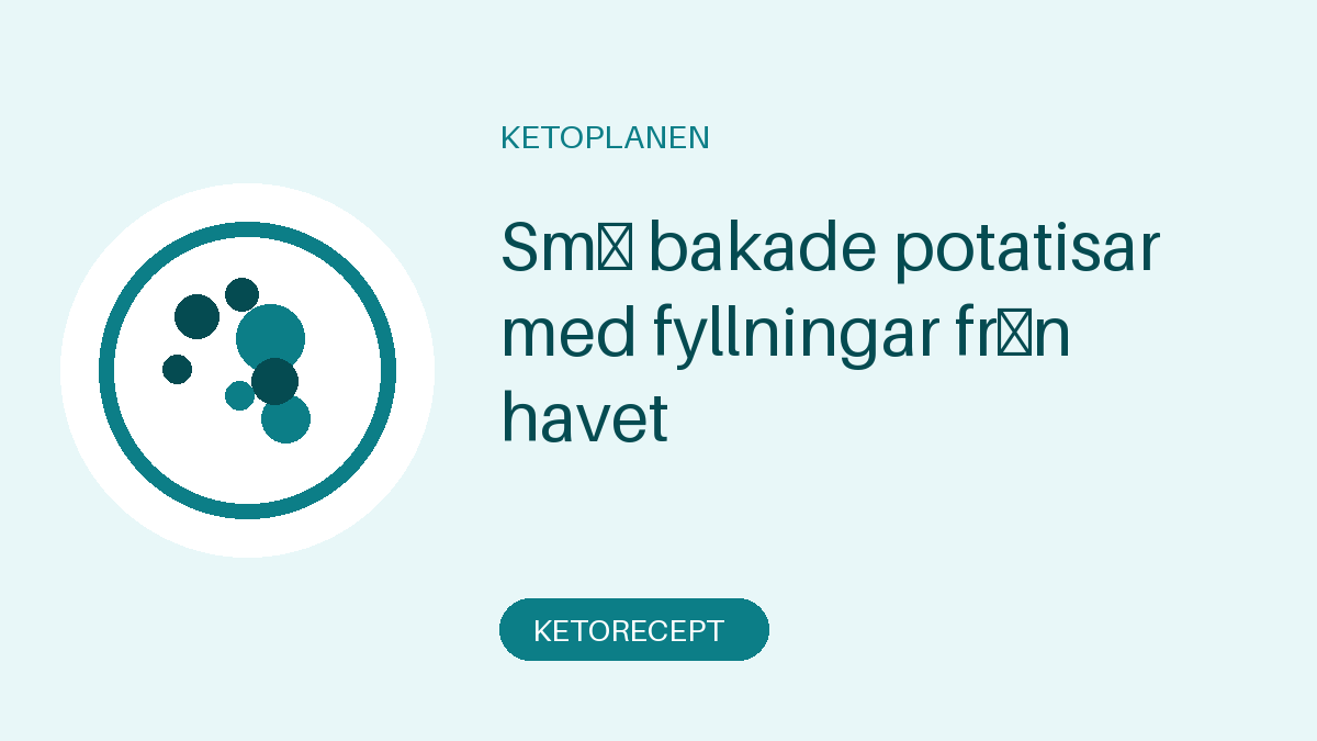 Små bakade potatisar med fyllningar från havet