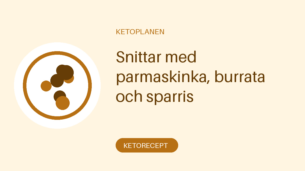 Snittar med parmaskinka, burrata och sparris