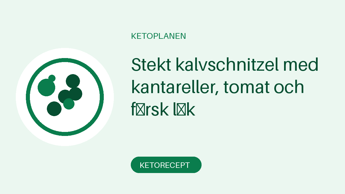 Stekt kalvschnitzel med kantareller, tomat och färsk lök