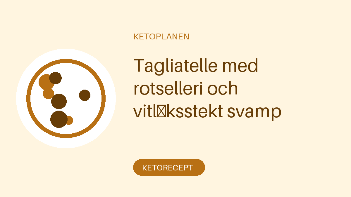Tagliatelle med rotselleri och vitlöksstekt svamp