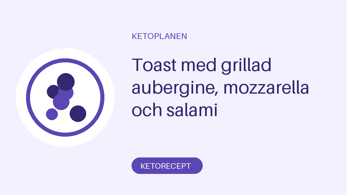 Toast med grillad aubergine, mozzarella och salami